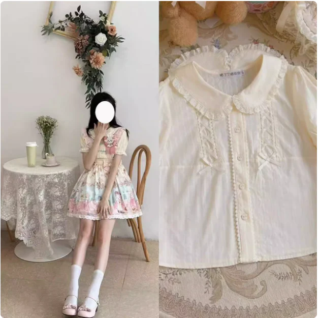 MeowMeow - Sheep Pattern Waltz Princess Lolita JSK Salopette - Image 13