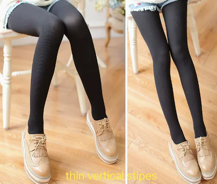 Jacquard Heart Stripes Black White Panty-hose - Image 11