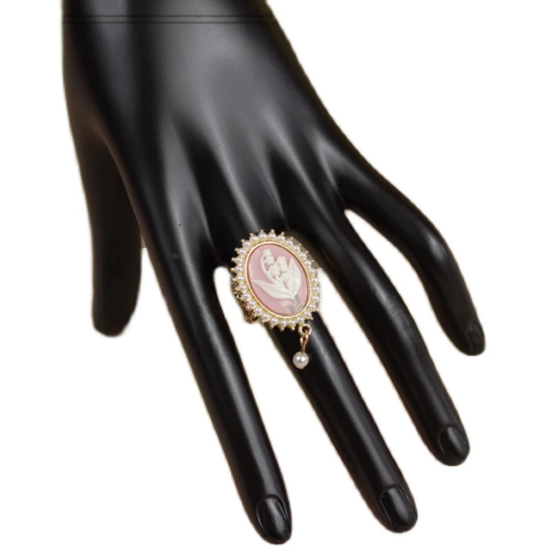 Cameo Lolita Pearl Rings 4 Colors - Image 3