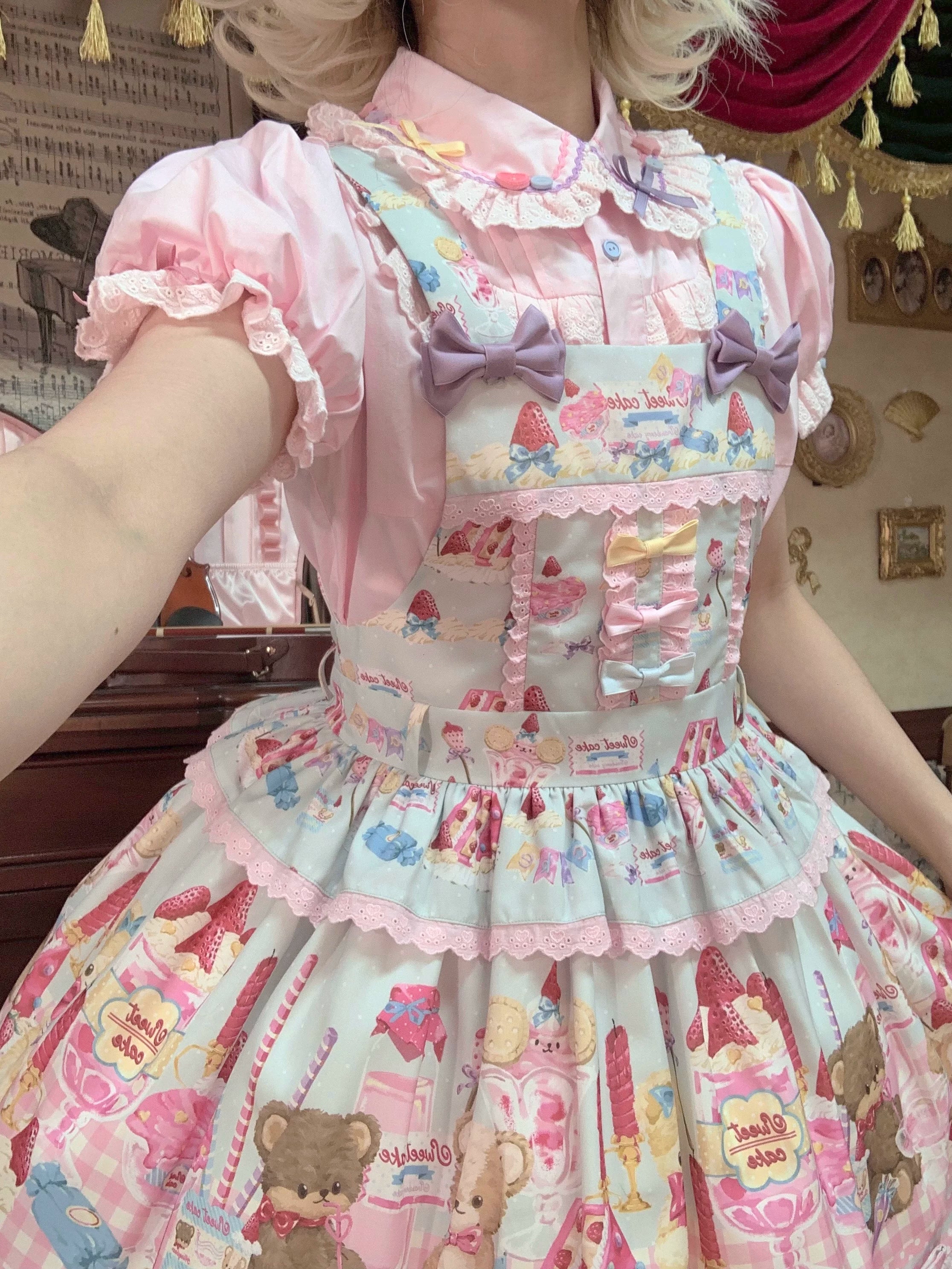 Cute More - Candy Colored Sweet Lolita Blouse, Ruffled Collar - Image 13