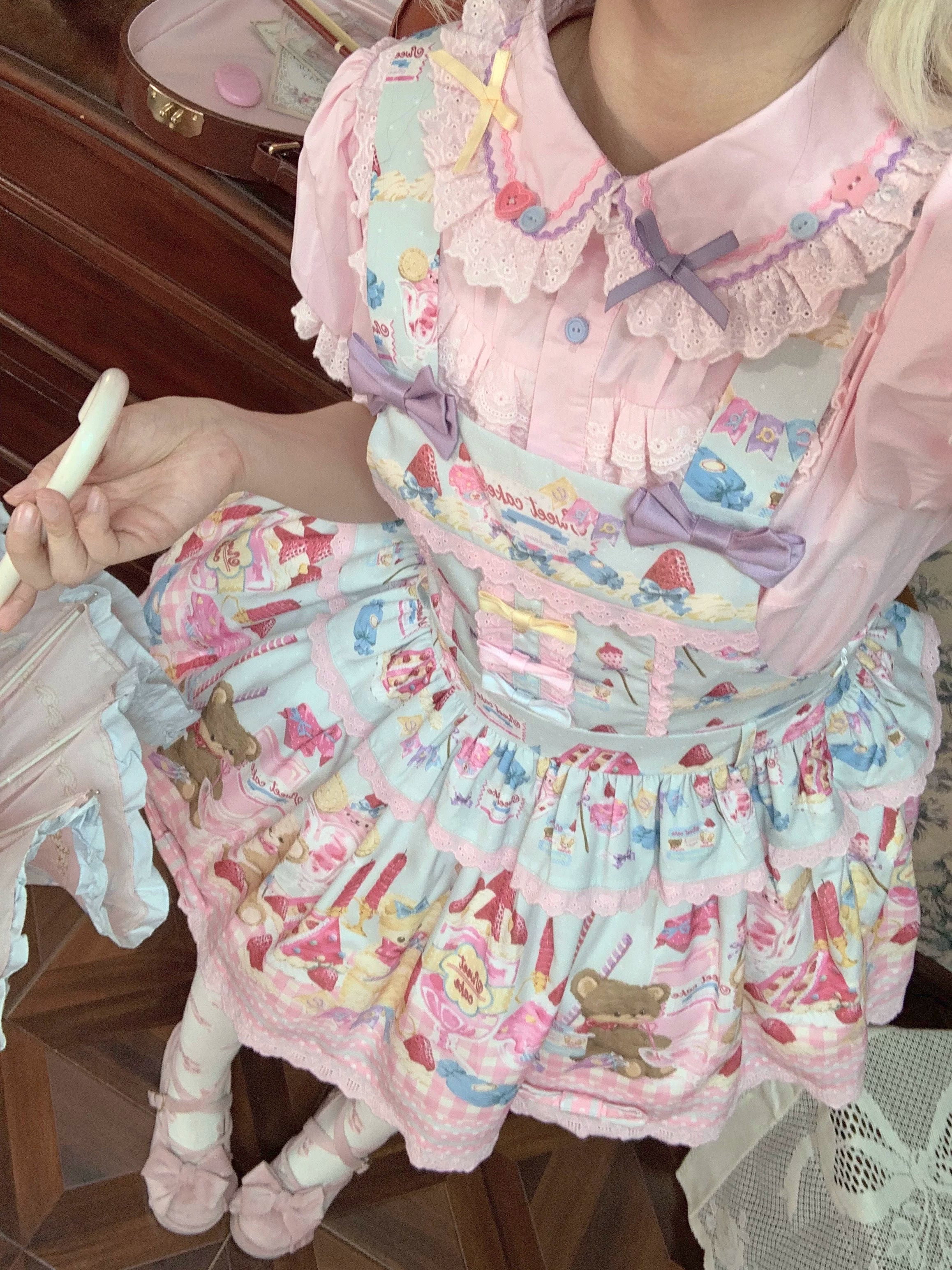 Cute More - Candy Colored Sweet Lolita Blouse, Ruffled Collar - Image 14