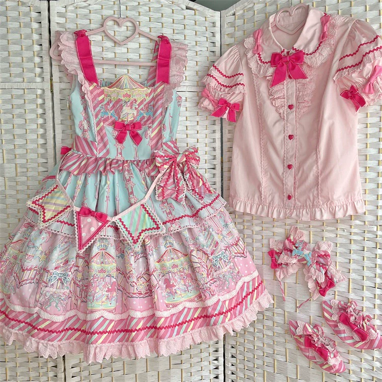 Candy Park - Sweet Lolita Print Jumper Dress - Image 17