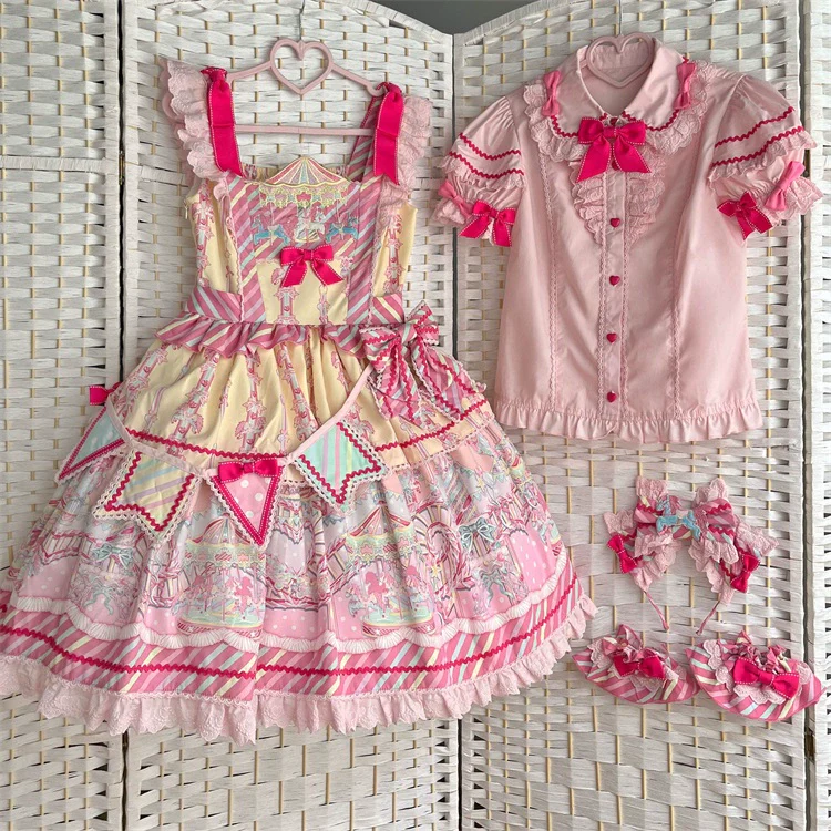 Candy Park - Sweet Lolita Print Jumper Dress - Image 18