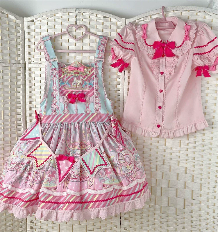 Candy Park - Sweet Lolita Print Jumper Dress - Image 19