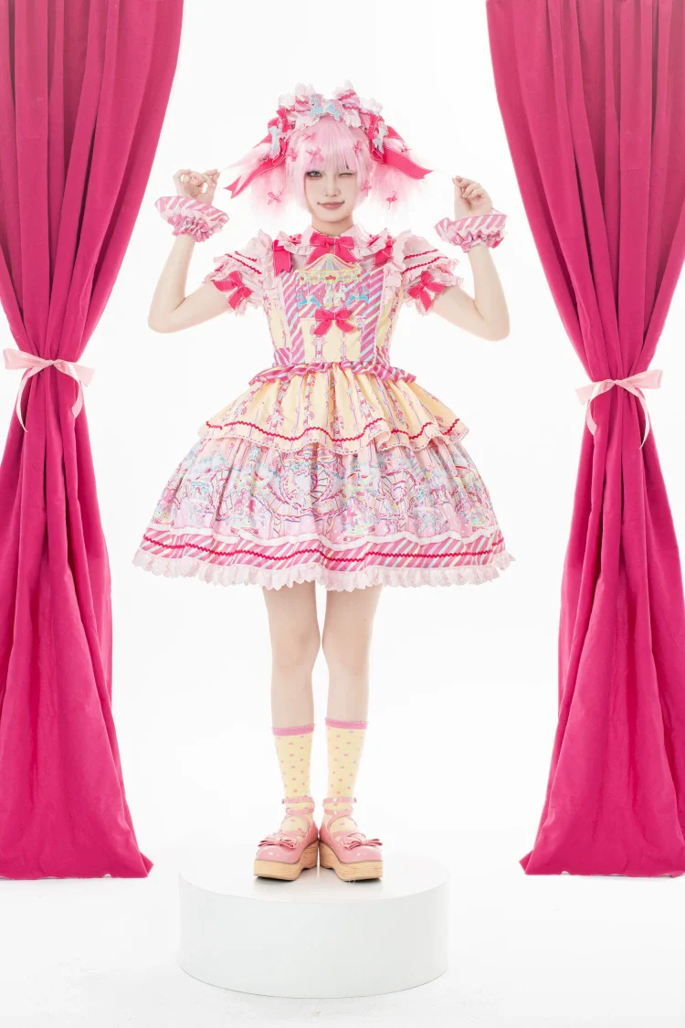 Candy Park - Sweet Lolita Print Jumper Dress - Image 23
