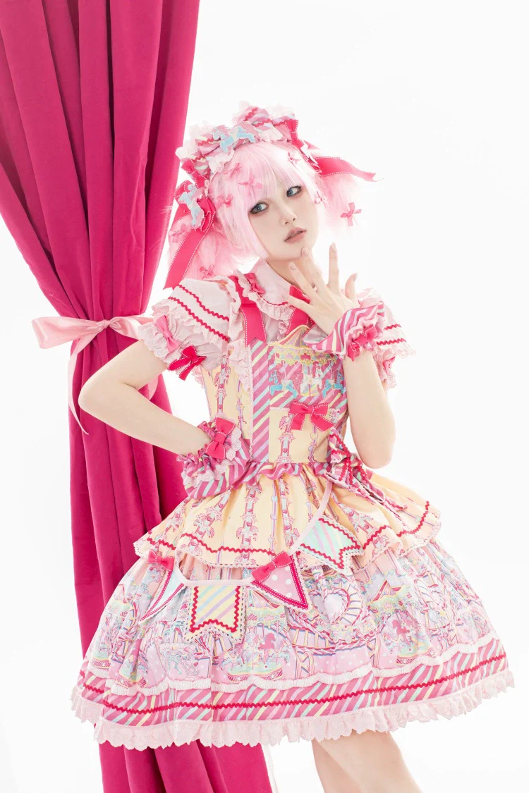 Candy Park - Sweet Lolita Print Jumper Dress - Image 25
