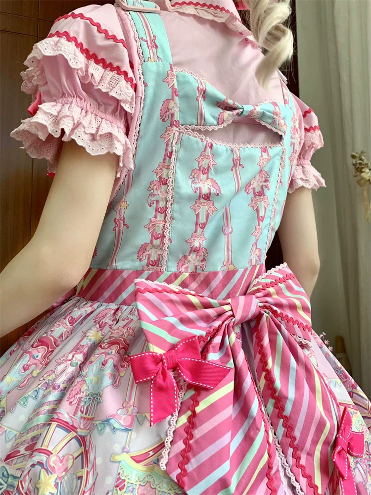 Candy Park - Sweet Lolita Print Jumper Dress - Image 8