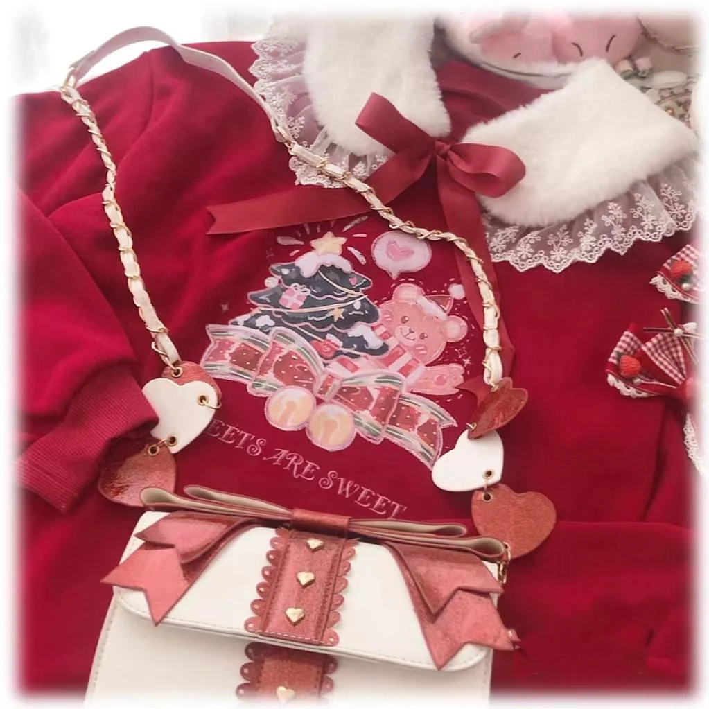 Winter Lolita False Collar Plush Bow Collar Scarf - Image 4