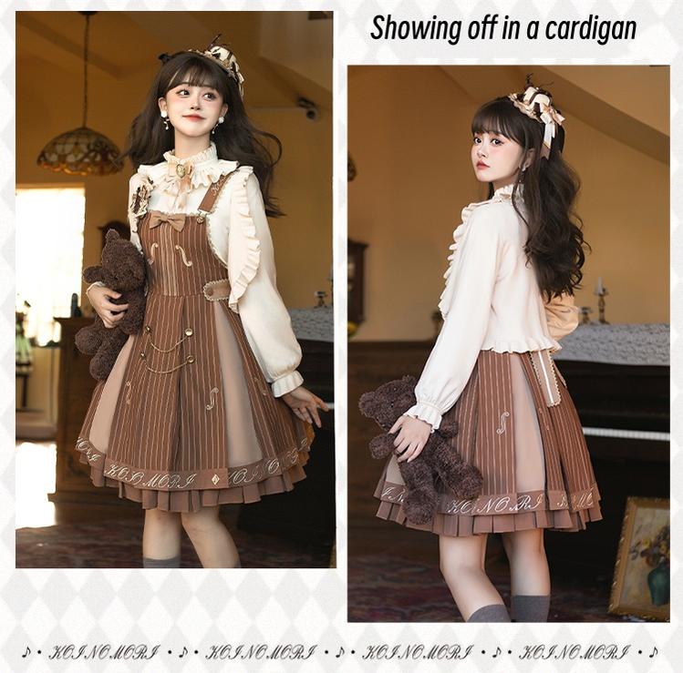 Classic Lolita Salopette Set Violin Preppy Style Dress - Image 19