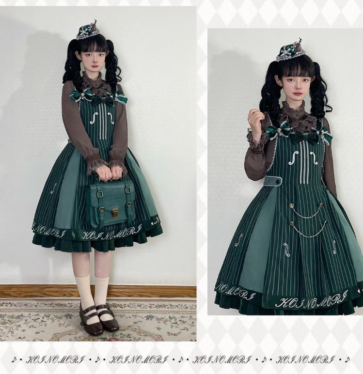 Classic Lolita Salopette Set Violin Preppy Style Dress - Image 21