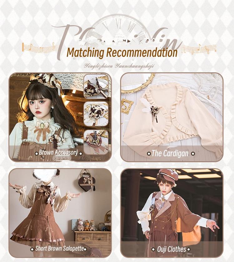 Classic Lolita Salopette Set Violin Preppy Style Dress - Image 25