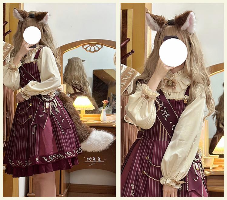 Classic Lolita Salopette Set Violin Preppy Style Dress - Image 29