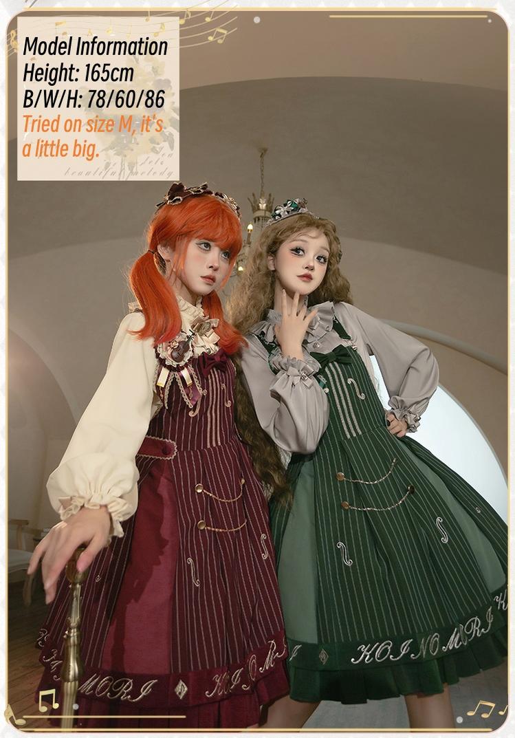 Classic Lolita Salopette Set Violin Preppy Style Dress - Image 5