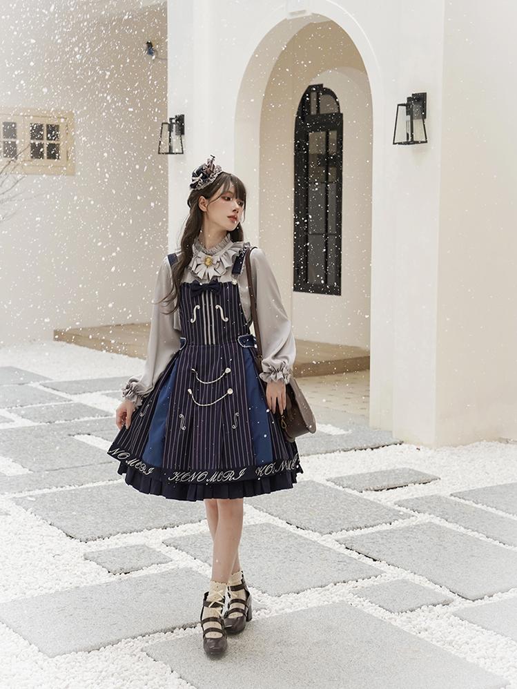 Classic Lolita Salopette Set Violin Preppy Style Dress - Image 9