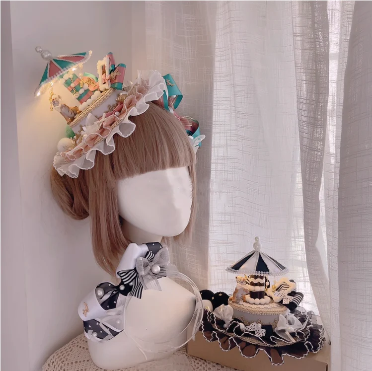 Cat Box - Night Party - Kawaii Lolita Small Top Hat KC Headdress - Image 13