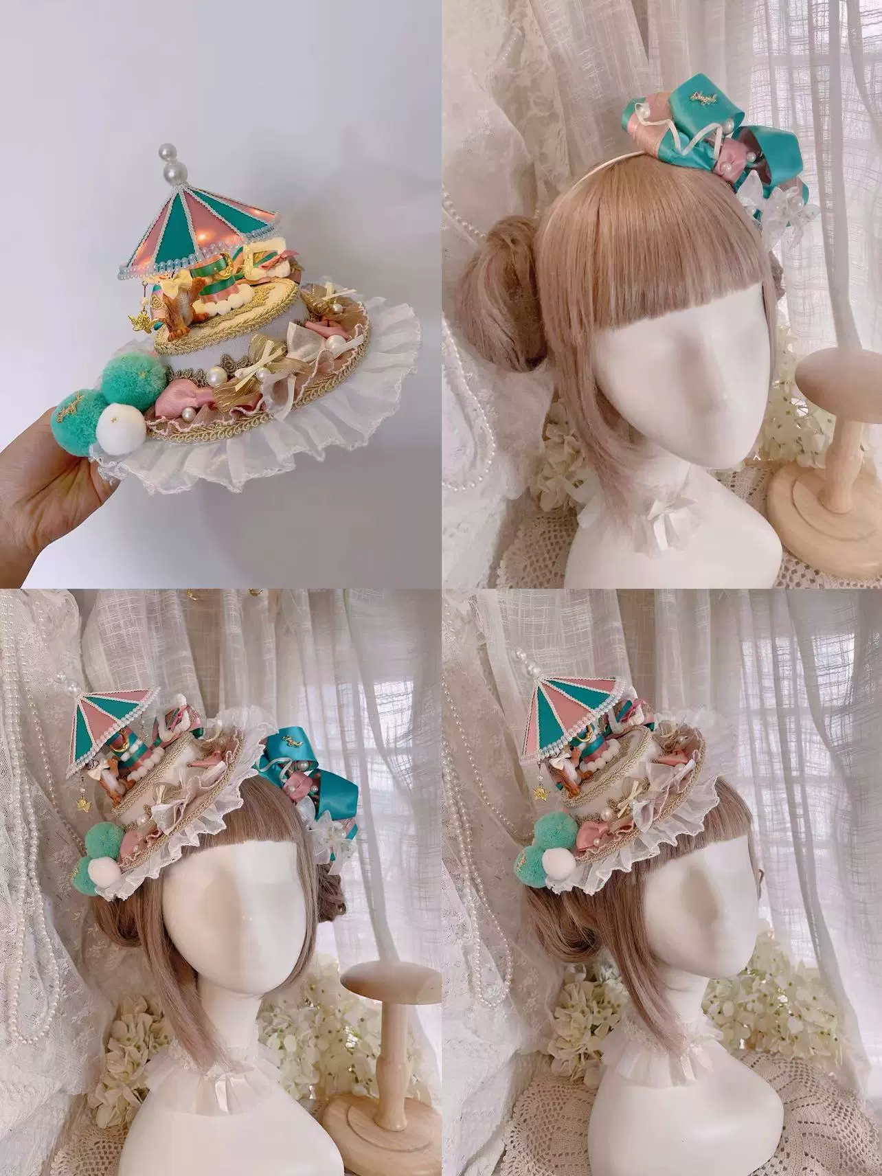 Cat Box - Night Party - Kawaii Lolita Small Top Hat KC Headdress - Image 17