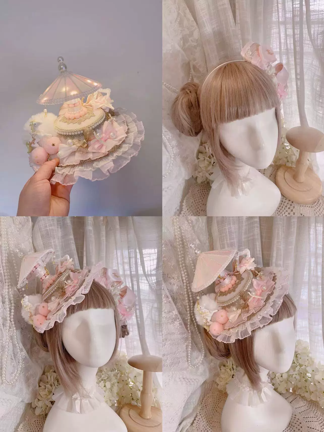 Cat Box - Night Party - Kawaii Lolita Small Top Hat KC Headdress - Image 19