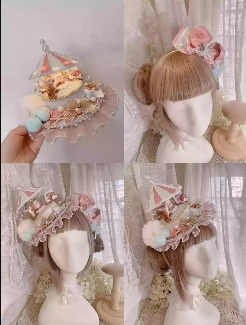 Cat Box - Night Party - Kawaii Lolita Small Top Hat KC Headdress - Image 26