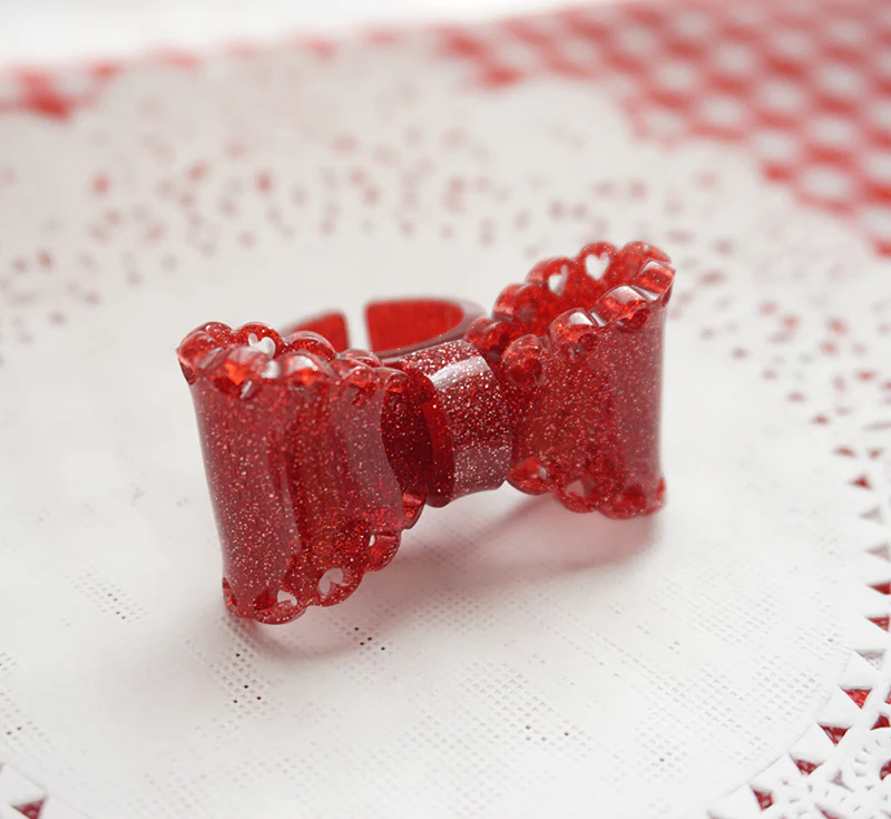 Sweet Lolita Bow Ring and Necklace - Image 5