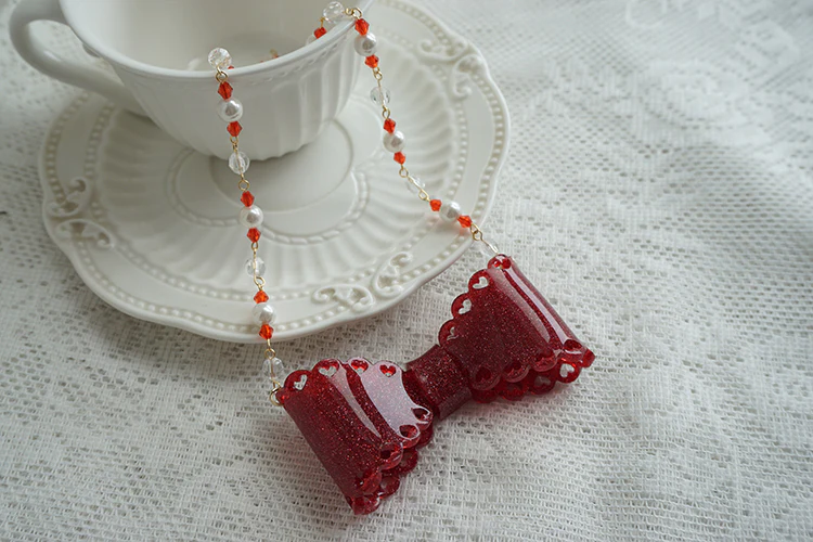 Sweet Lolita Bow Ring and Necklace - Image 55