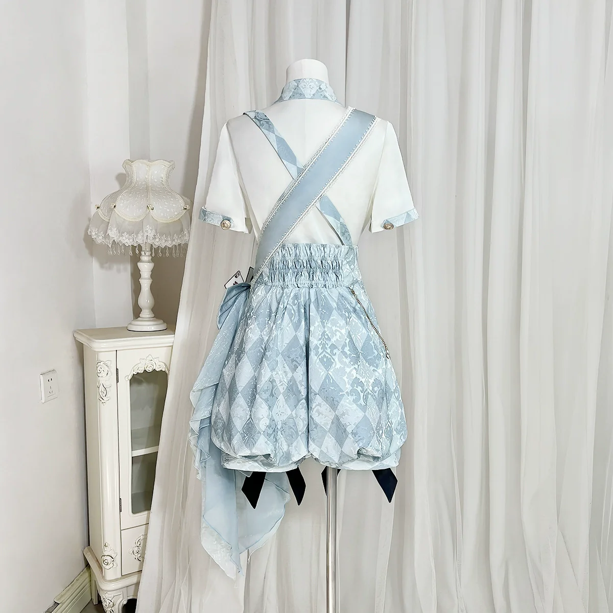 Alice in Time - Checkered Ouji Lolita Suit With Card & Rabbit Accents - Image 11