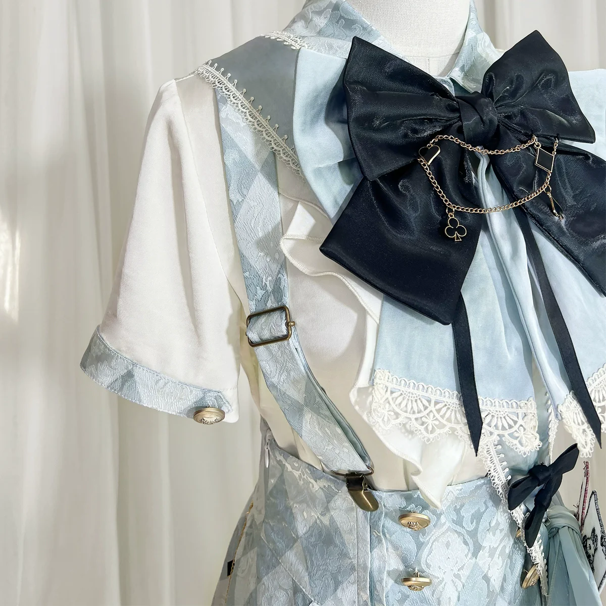 Alice in Time - Checkered Ouji Lolita Suit With Card & Rabbit Accents - Image 13
