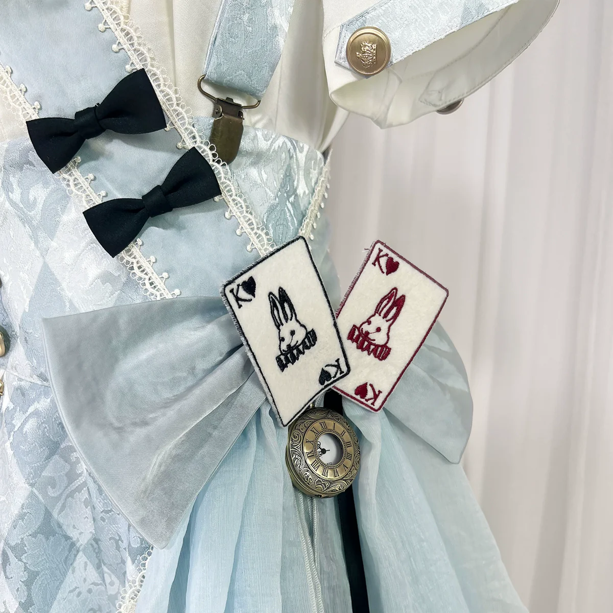 Alice in Time - Checkered Ouji Lolita Suit With Card & Rabbit Accents - Image 14