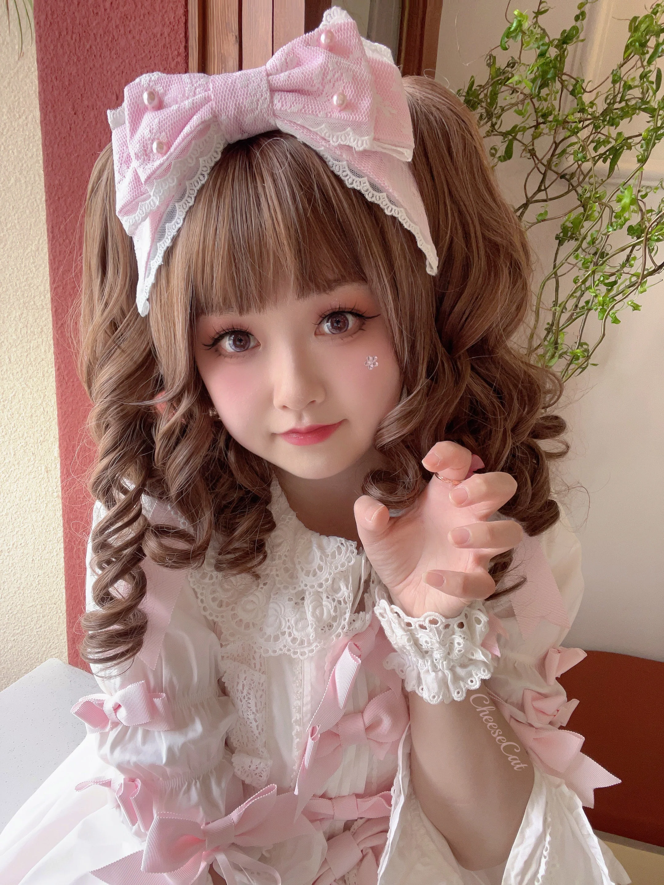 Cheese Cat - Sweet Lolita KC Lace Butterfly Lolita KC with Pearl - Image 4