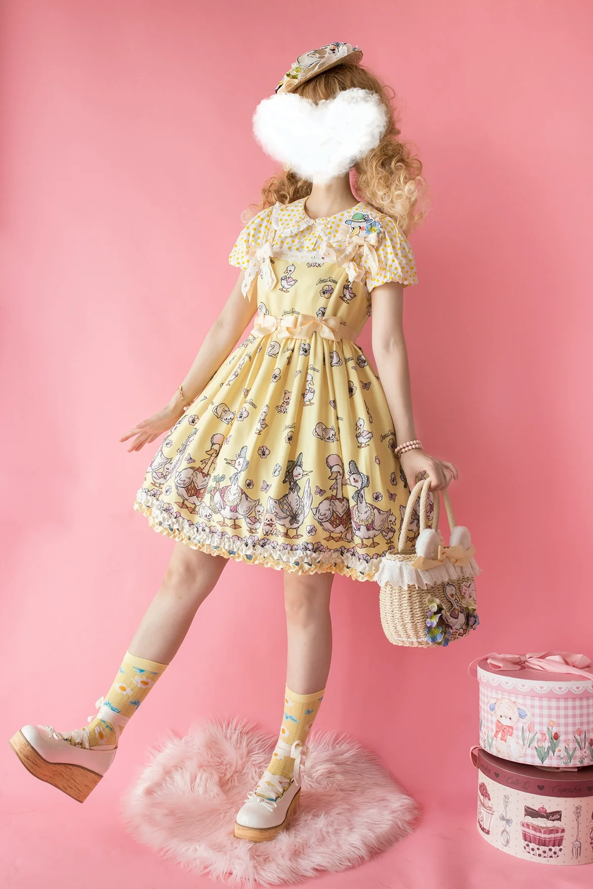 Hello Duck - Kawaii Lolita JSK Duck Print Lolita Dress