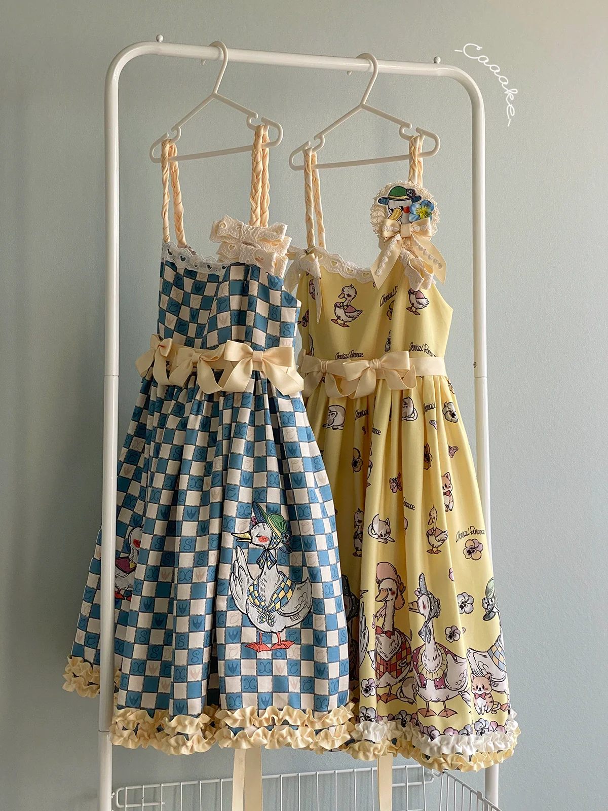 Hello Duck - Kawaii Lolita JSK Duck Print Lolita Dress - Image 11