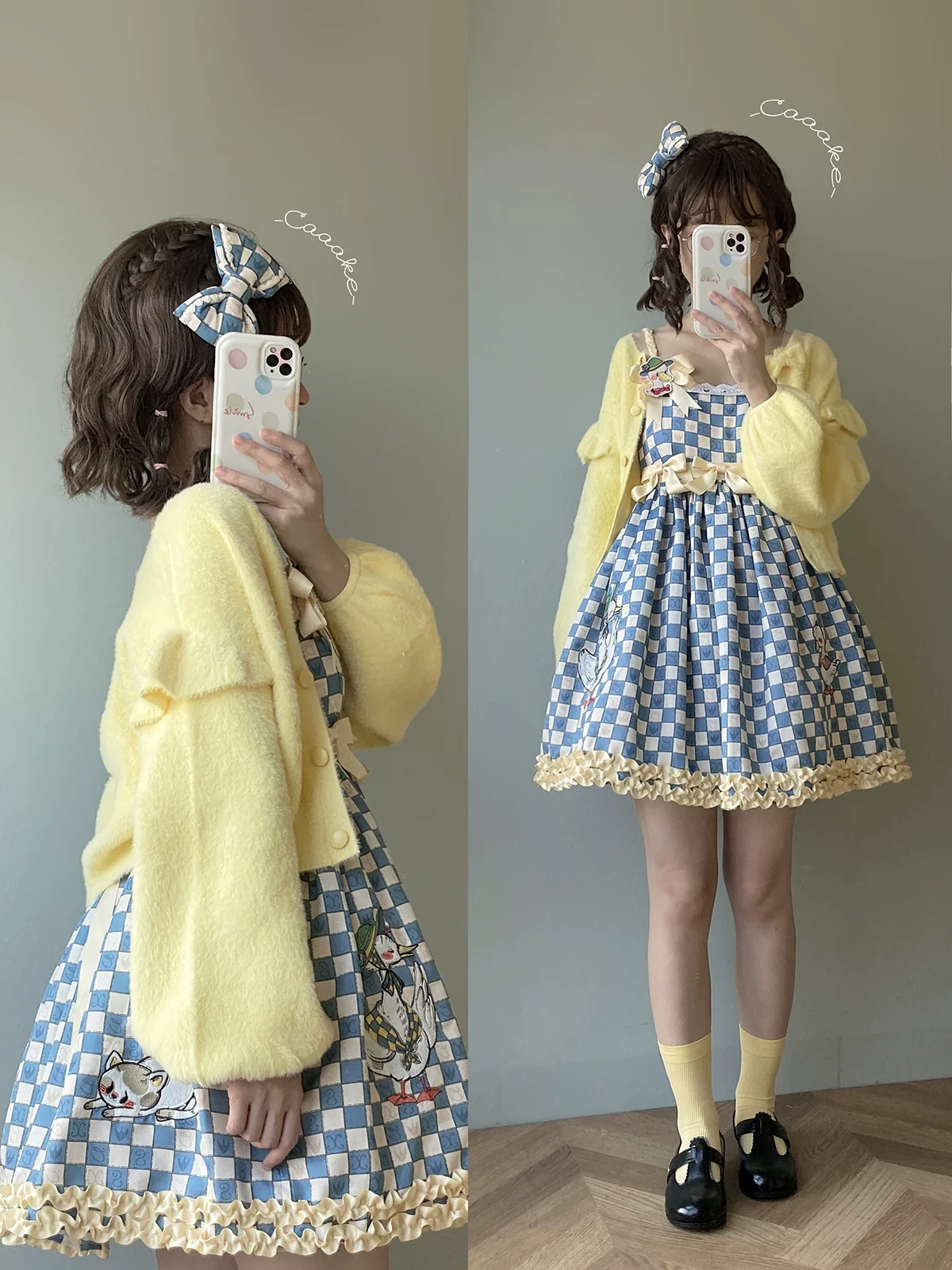 Hello Duck - Kawaii Lolita JSK Duck Print Lolita Dress - Image 12