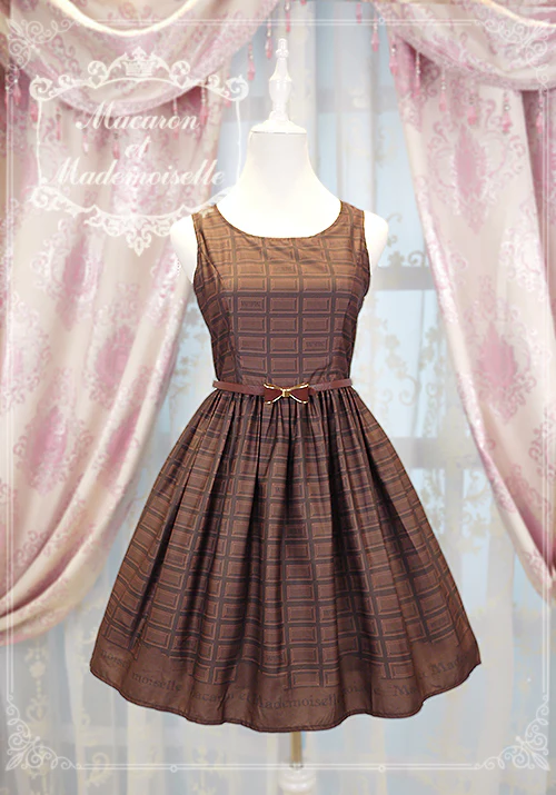 Le Chocolat - Elegant Lolita Macaron Chocolate Series JSK Dress - Image 10