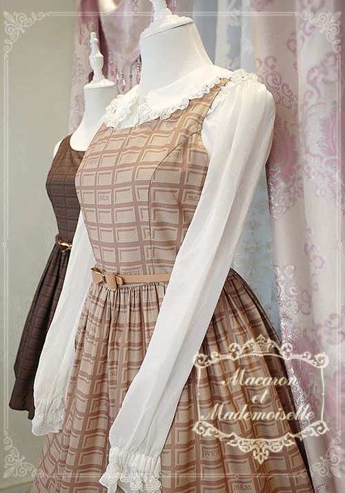 Le Chocolat - Elegant Lolita Macaron Chocolate Series JSK Dress - Image 12