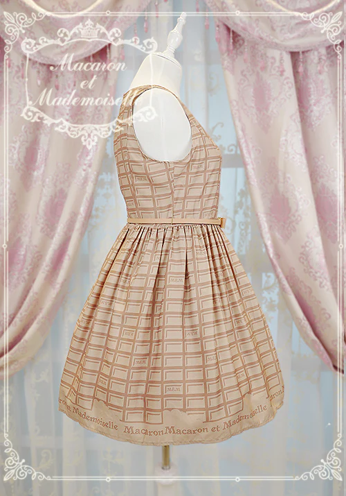 Le Chocolat - Elegant Lolita Macaron Chocolate Series JSK Dress - Image 4