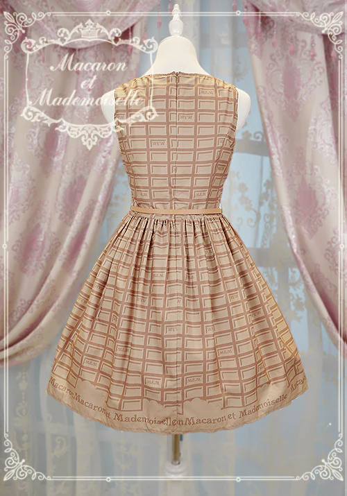 Le Chocolat - Elegant Lolita Macaron Chocolate Series JSK Dress - Image 5