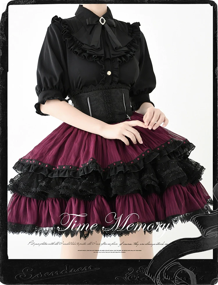 Earl Girl - Chiffon Classic Lolita Shirt, Mid-Length Mutton Sleeves - Image 10