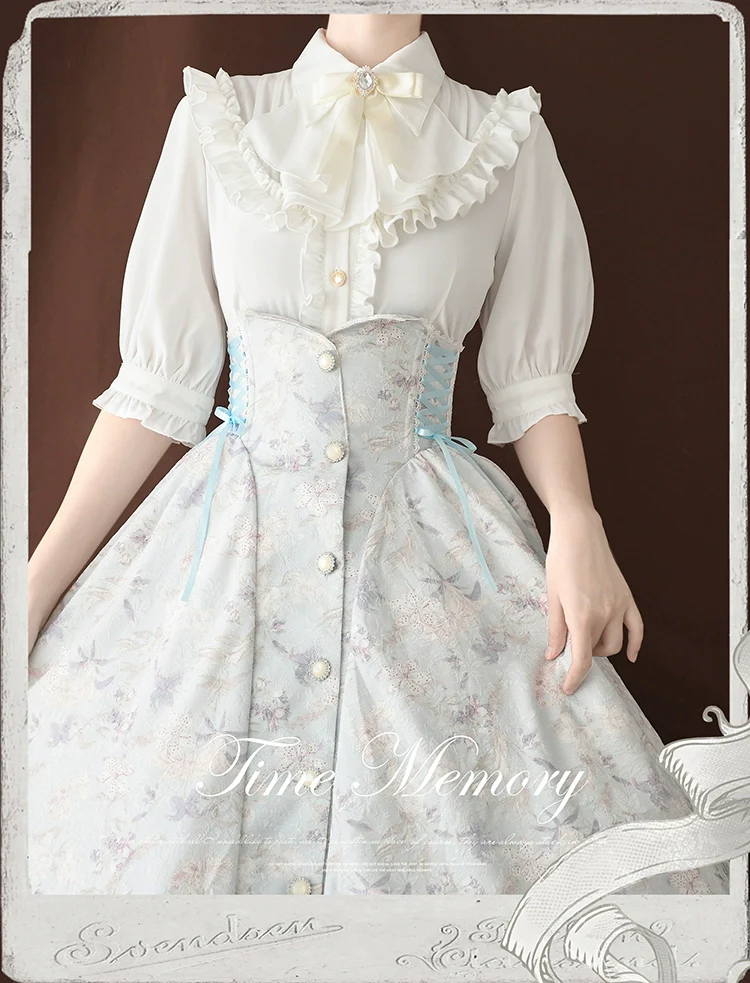 Earl Girl - Chiffon Classic Lolita Shirt, Mid-Length Mutton Sleeves - Image 21