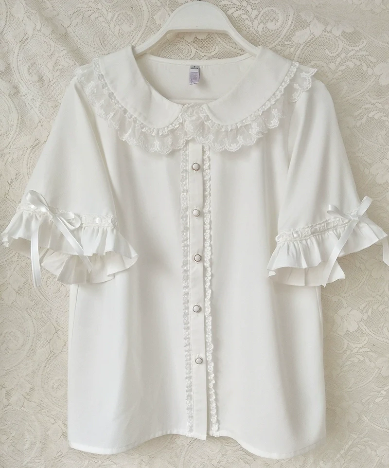 Chiffon Peter Pan Collar Kawaii Lolita Blouse - Image 5