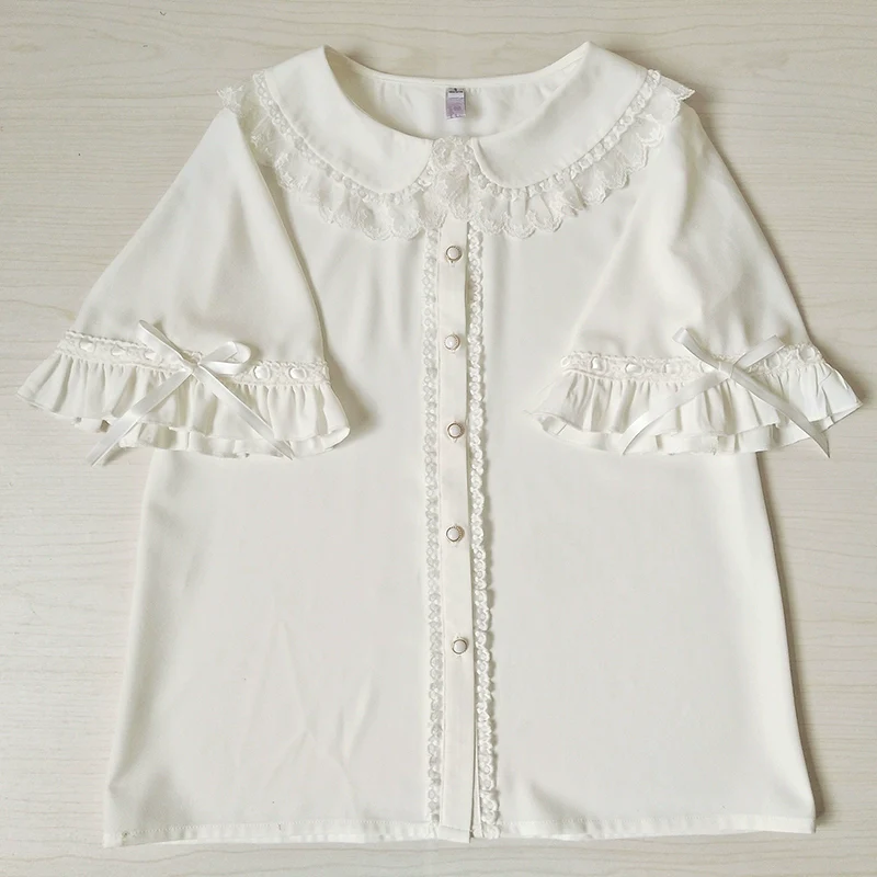 Chiffon Peter Pan Collar Kawaii Lolita Blouse - Image 6
