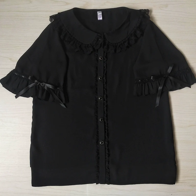 Chiffon Peter Pan Collar Kawaii Lolita Blouse - Image 7