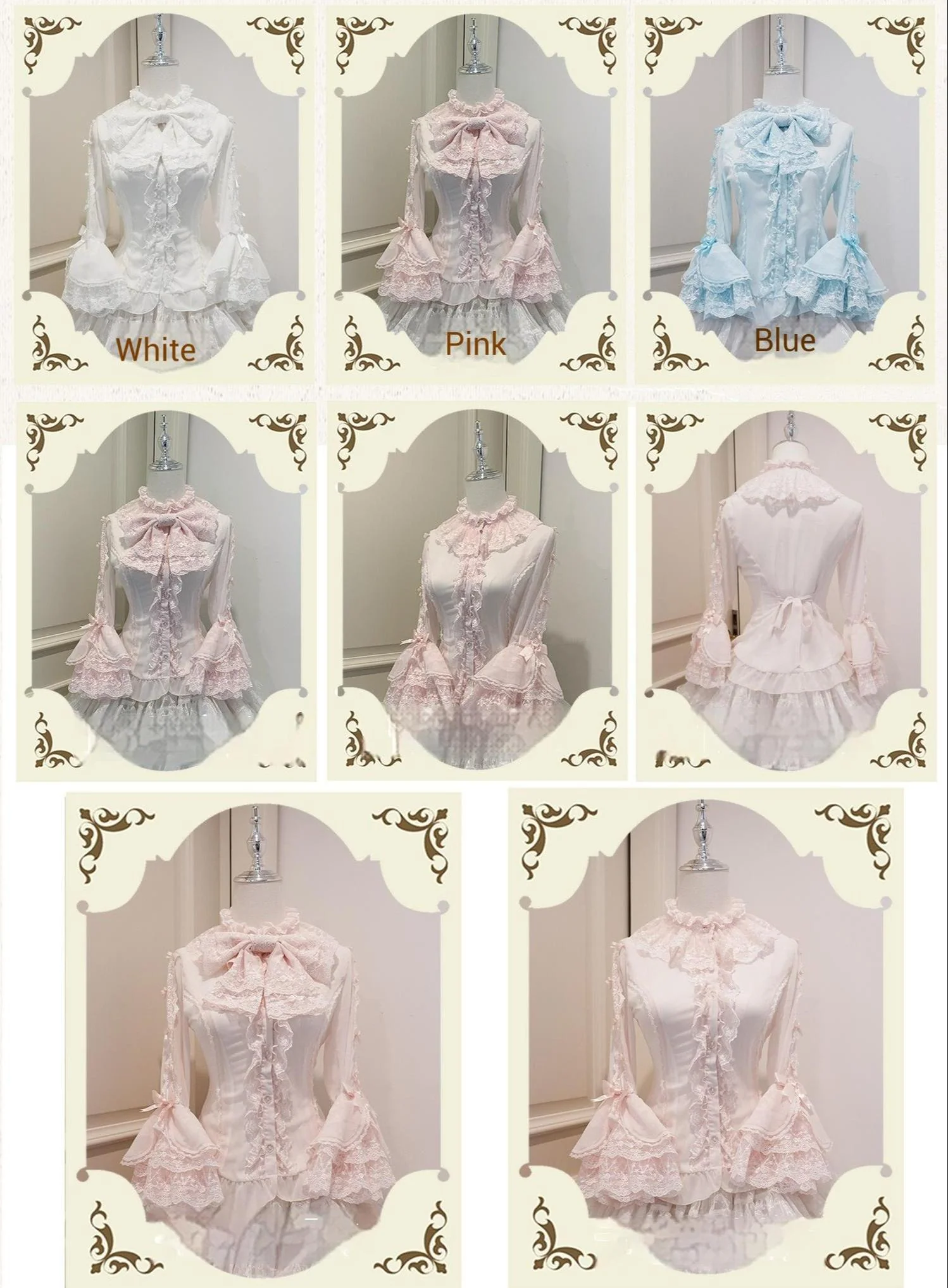 Mengfuzi - Dream Paradise - Chiffon Sweet Lolita Blouse With Half Princess Sleeves - Image 11
