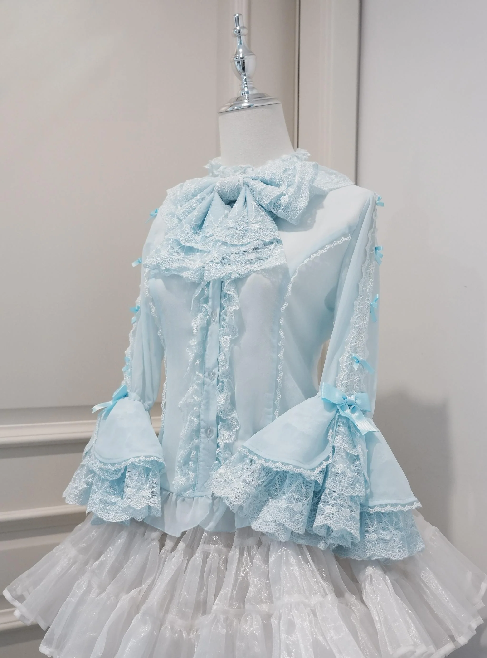 Mengfuzi - Dream Paradise - Chiffon Sweet Lolita Blouse With Half Princess Sleeves - Image 3