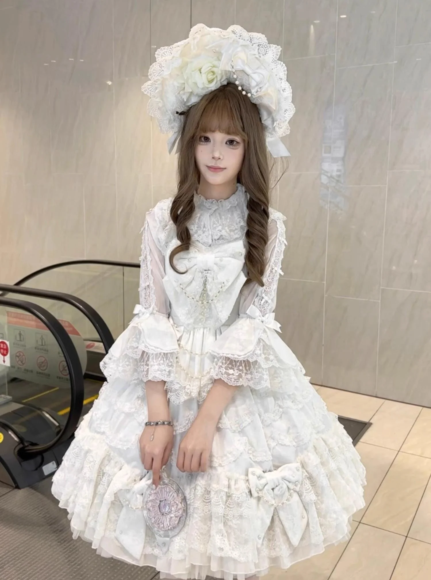 Mengfuzi - Dream Paradise - Chiffon Sweet Lolita Blouse With Half Princess Sleeves - Image 4