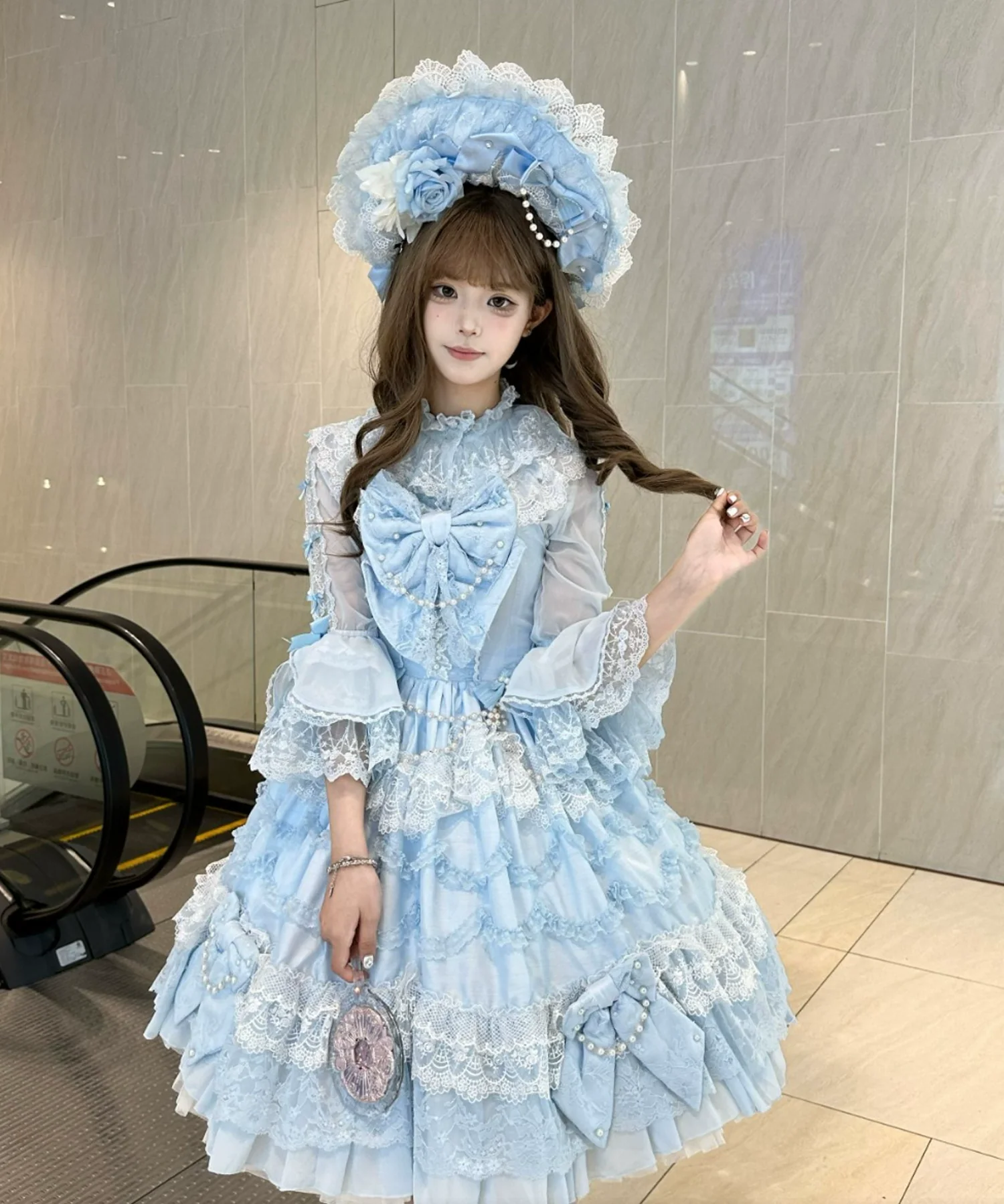 Mengfuzi - Dream Paradise - Chiffon Sweet Lolita Blouse With Half Princess Sleeves - Image 5