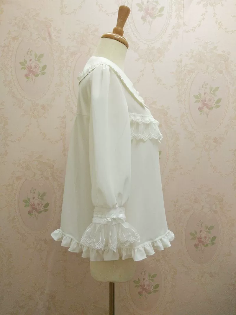 Chiffon Sweet Lolita Peter Pan Collar Blouse - Image 4