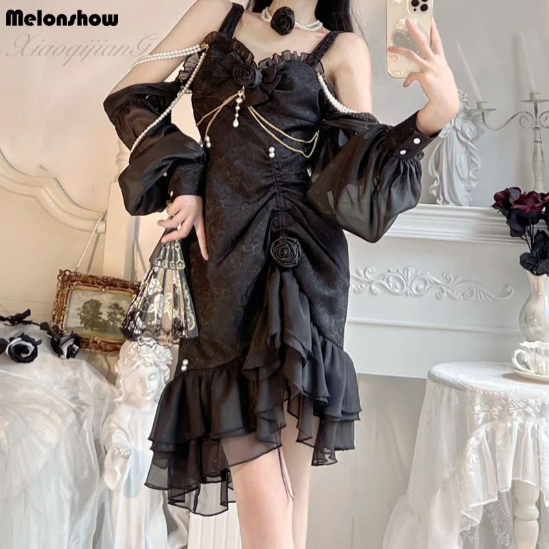 Melonshow - Chinese Style Lolita Dress - Camellia 2.0 Cheongsam Mermaid JSK - Image 10