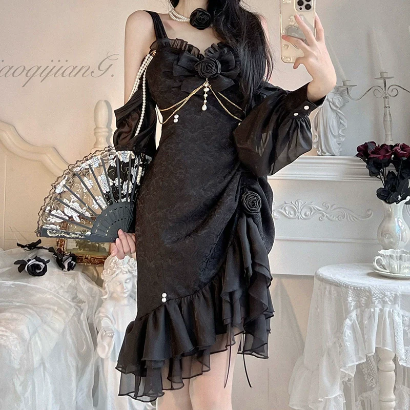 Melonshow - Chinese Style Lolita Dress - Camellia 2.0 Cheongsam Mermaid JSK - Image 13