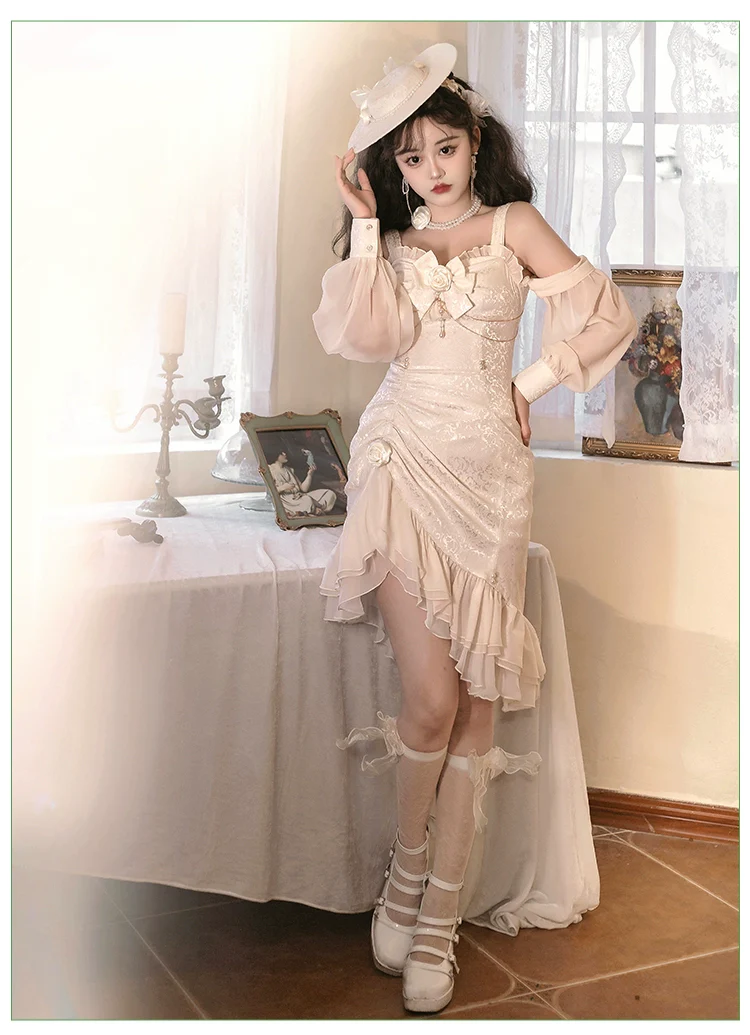 Melonshow - Chinese Style Lolita Dress - Camellia 2.0 Cheongsam Mermaid JSK - Image 24