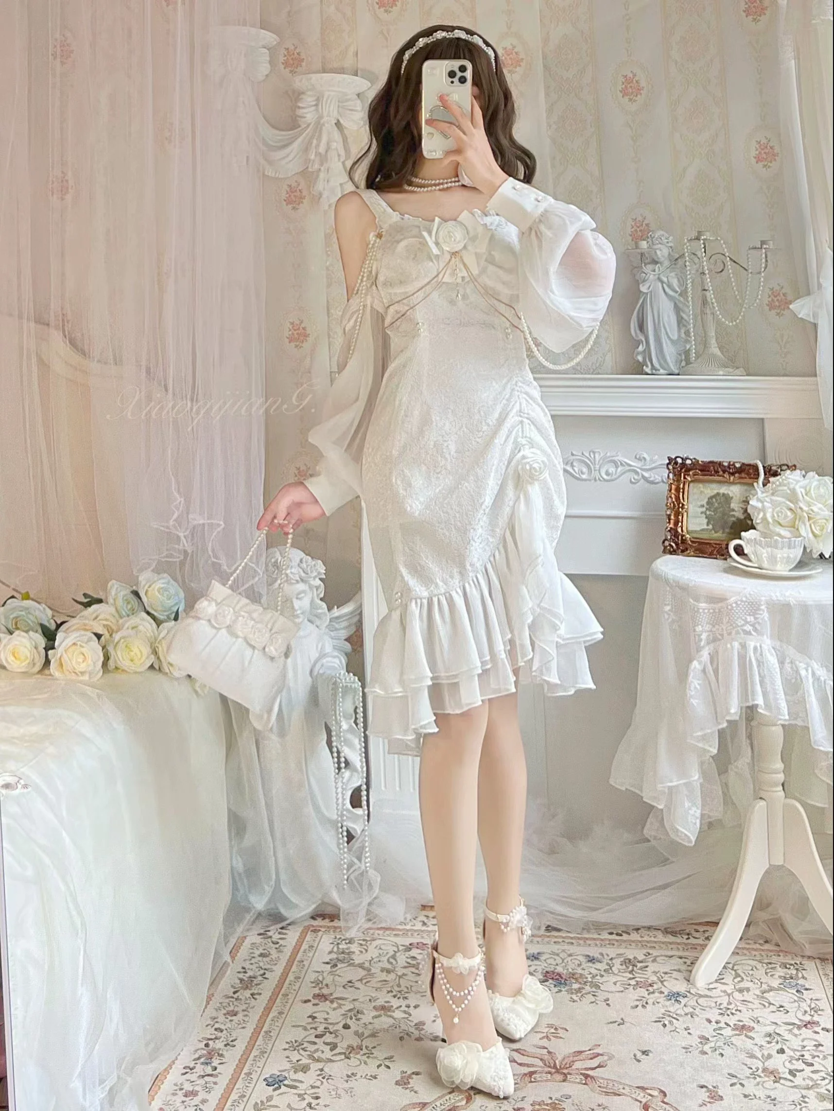 Melonshow - Chinese Style Lolita Dress - Camellia 2.0 Cheongsam Mermaid JSK - Image 31