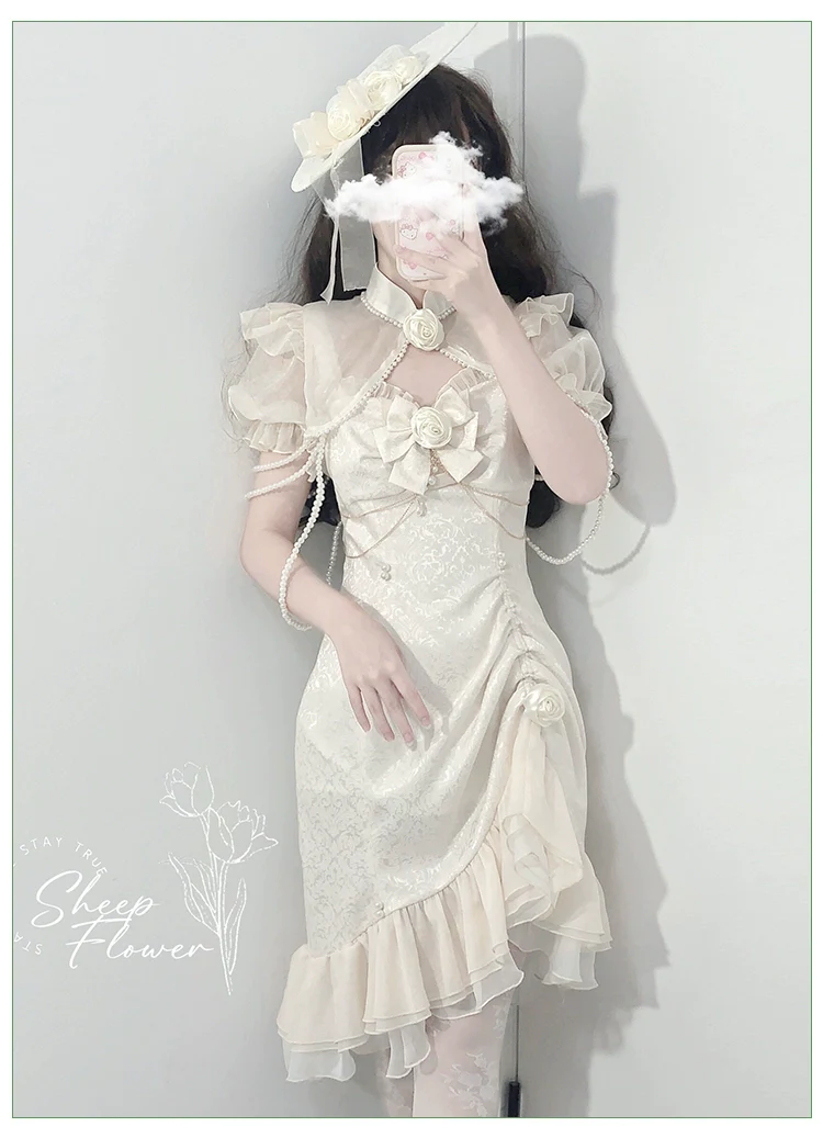 Melonshow - Chinese Style Lolita Dress - Camellia 2.0 Cheongsam Mermaid JSK - Image 33